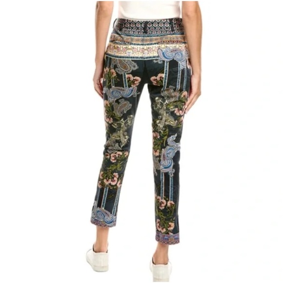 Johnny Was Biya Printed Multicolor Viva Croppes Twill Jeans Pants - Picture 2 of 12